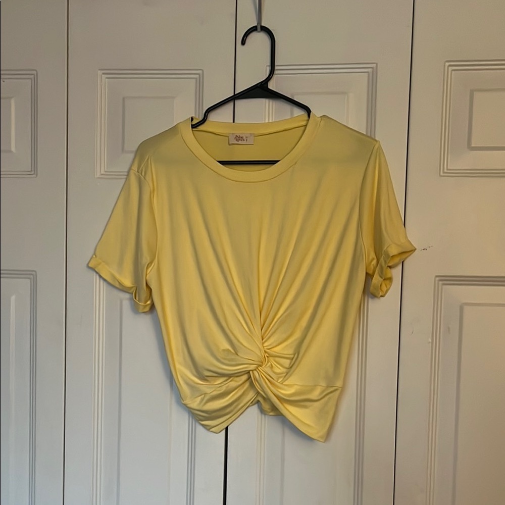 Yellow Knotted Front Women's Top